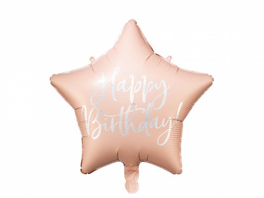 Happy Birthday Blush Pink Star- Foil Balloon