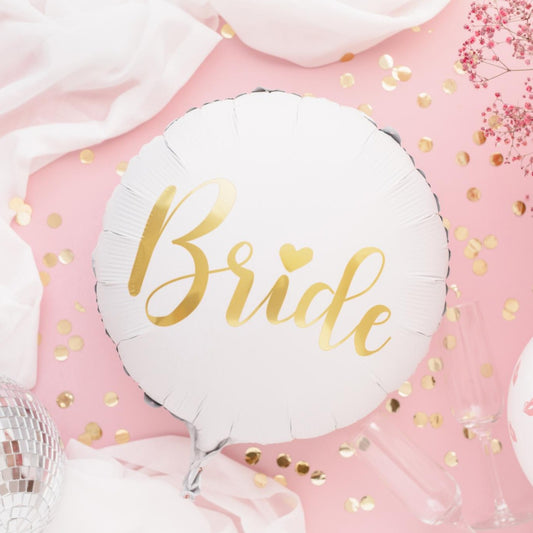 Bride White & Gold - Foil Balloon