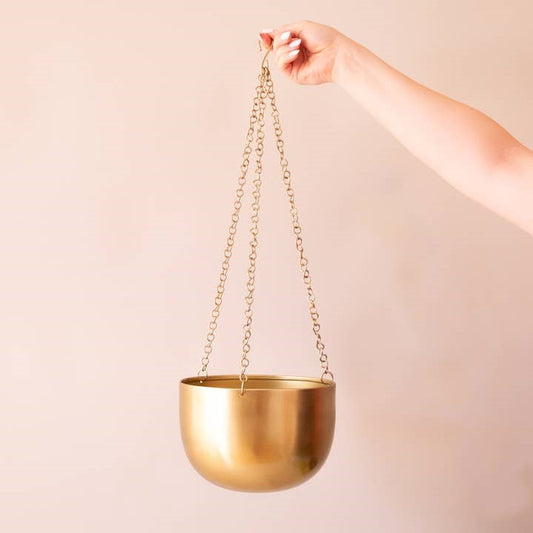 Cleo Gold Hanging Planter