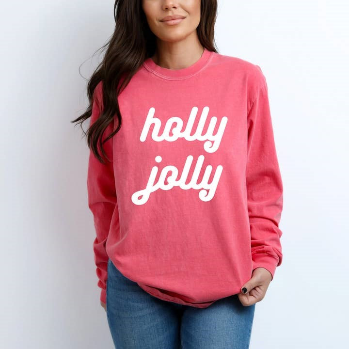 Holly Jolly Bold Cursive Long Sleeve