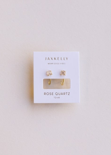 Huggies Earring - Rose Quartz