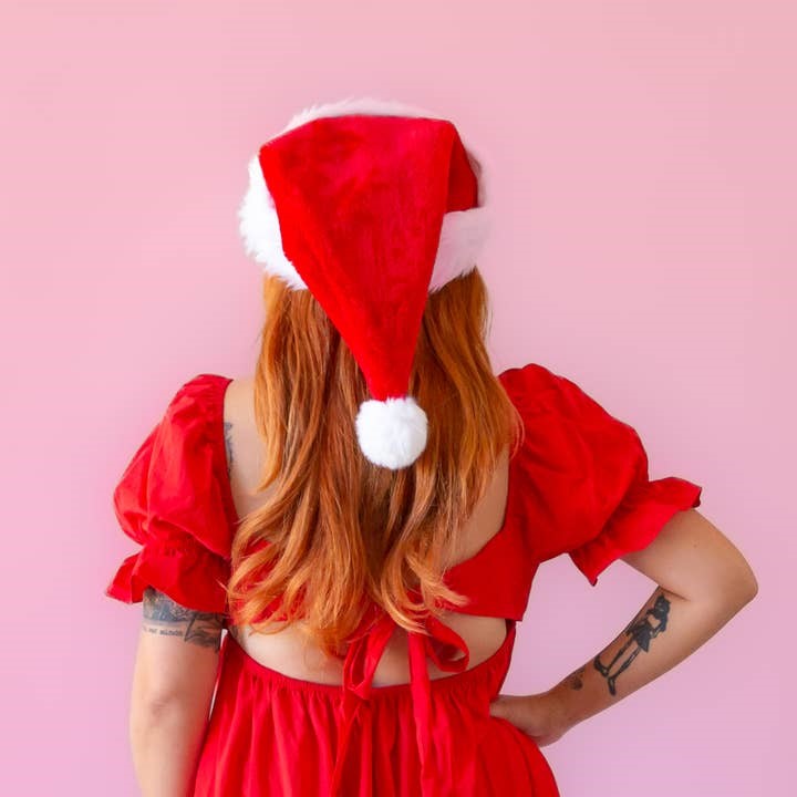 Luxe Christmas Santa Hat - Red