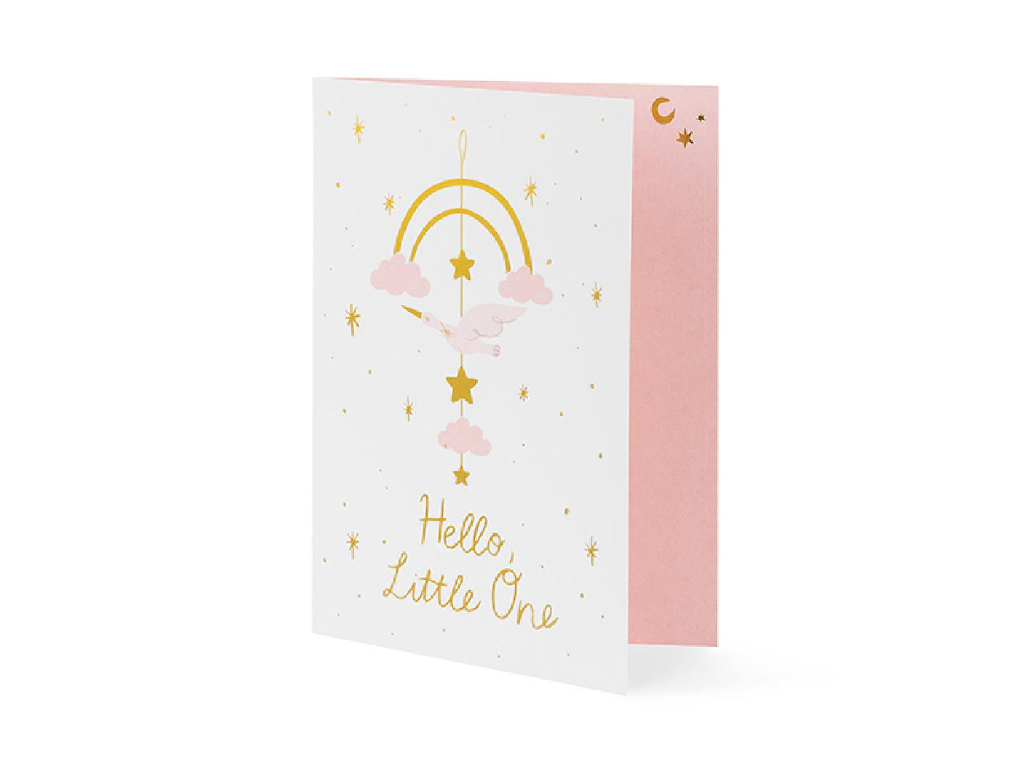 Card with hanging decoration | Stork