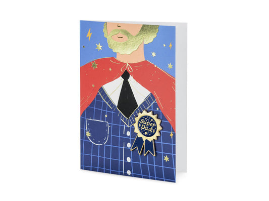 Card with enamel pin | Super Dad