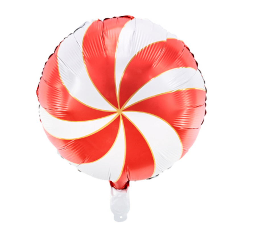 Red Candy Swirl- Foil Balloon