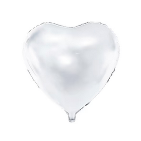 Heart White Metallic- Foil Balloon