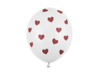 Printed Latex Balloon -White Hearts
