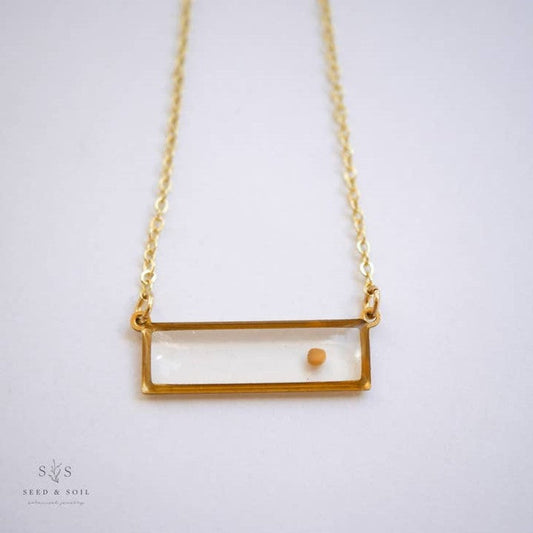 Mustard Seed Minimalist Bar Necklace