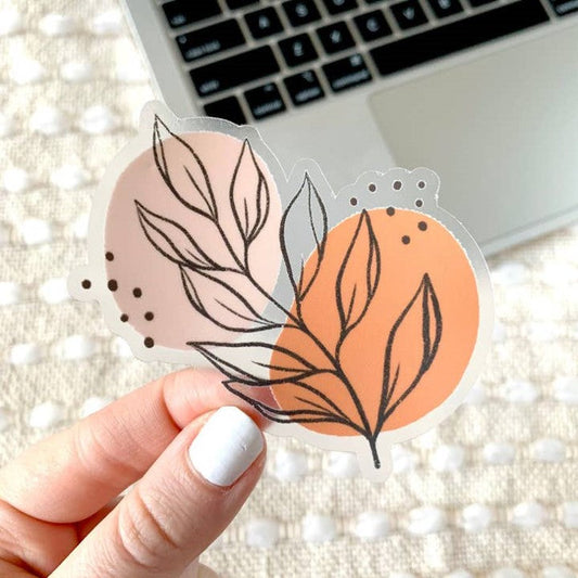 Pink Leaves Sticker